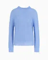 Emporio Armani Fisherman's-rib Mohair-wool Blend Jumper In Light Blue