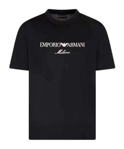 Emporio Armani Fit Short-sleeved T-shirt In Black