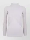 Emporio Armani Fitted Striped Long Sleeve Knit Top In White