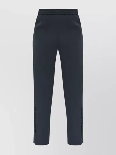 Emporio Armani Fitted Trousers With Button Accents And Slits In Blue