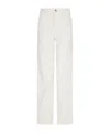 Emporio Armani Mid-rise Wide-leg Denim Jeans With Belt Loops In White