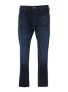 Emporio Armani Blue Five Pocket Jeans With Logo Patch On The Back In Blue