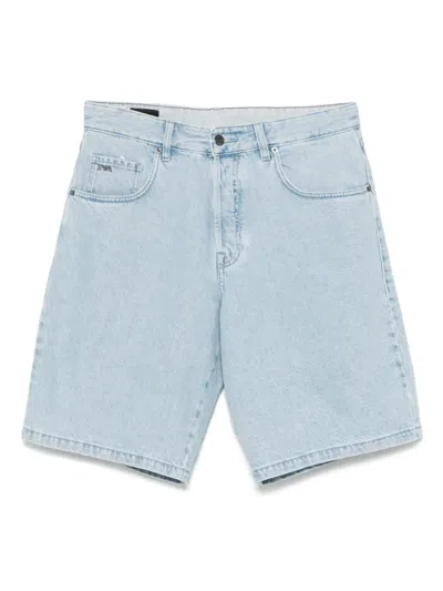 Emporio Armani Sky Blue Denim Cotton Bermuda Trousers