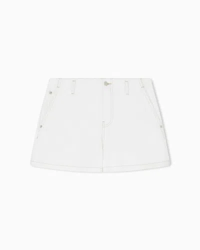 Emporio Armani Five-pocket Drill Shorts In White