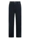 Emporio Armani Straight Jeans In Dark Denim In Blue