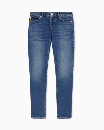 Emporio Armani Five-pocket Denim Trousers In Blue