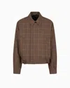 Emporio Armani Flannel Blouson With A Check Motif In Brown