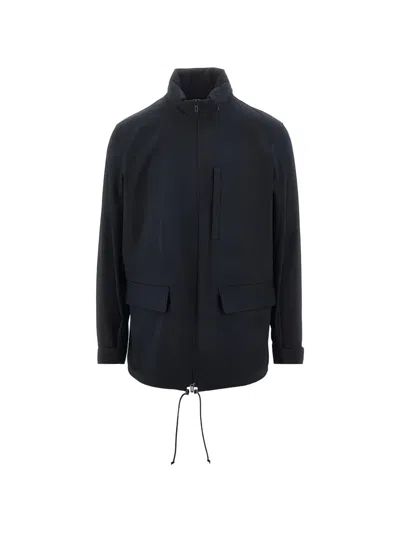 Emporio Armani Flap-pocket Jacket In Blue