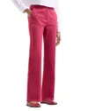 Emporio Armani Bootcut Couture Cotton Trousers In Raspberry
