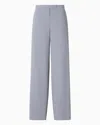 Emporio Armani Palazzo Trousers In Fluid Armure Fabric