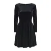 Emporio Armani Flared Chenille Dress With Ribbing In Black