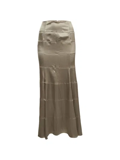 Pre-owned Emporio Armani Flared Maxi Skirt In Grey