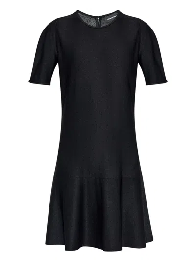Emporio Armani Flared Mini Dress In Black