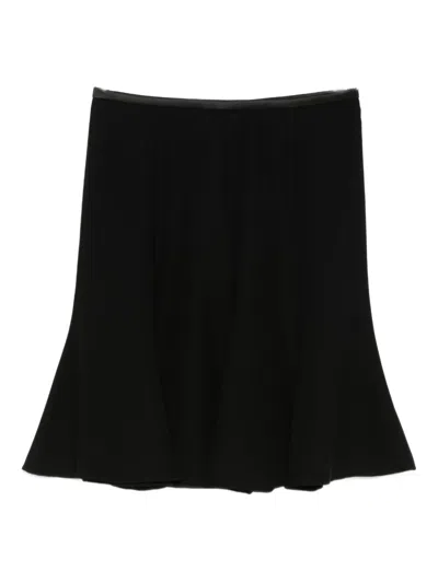 Emporio Armani Flared Mini Skirt In Black