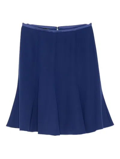 Emporio Armani Flared Mini Skirt In Blue