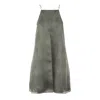 Emporio Armani Organza Check Trapeze Dress In Gray