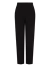 Emporio Armani High-waisted Pants With Embossed Logo Detail In Black