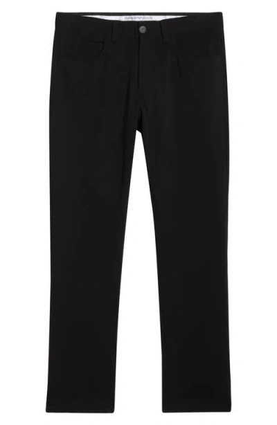 Emporio Armani Flat Front Pants In Black