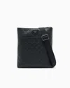 Emporio Armani Flat Leather Shoulder Bag With All-over Embossed Eagle