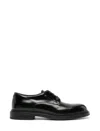 Emporio Armani Lace Up Shoes In Black Leather In Black