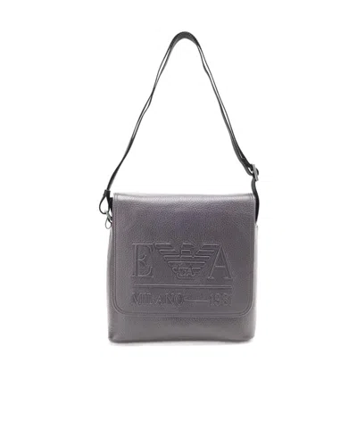 Emporio Armani Flip Shoulder Bag In Gray
