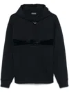 Emporio Armani Flocked-logo Hoodie In Blue