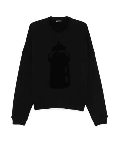 EMPORIO ARMANI FLOCKED-MOTIF SWEATSHIRT