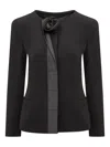 Emporio Armani Rosette Stretch Tech Weave Jacket In Black
