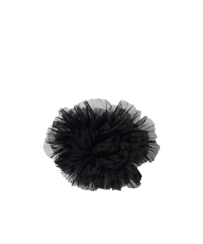 Emporio Armani Floral Brooch In Black