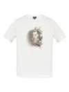 Emporio Armani Floral-embroidered Portrait T-shirt In White