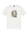 Emporio Armani Floral-embroidered Portrait T-shirt In White