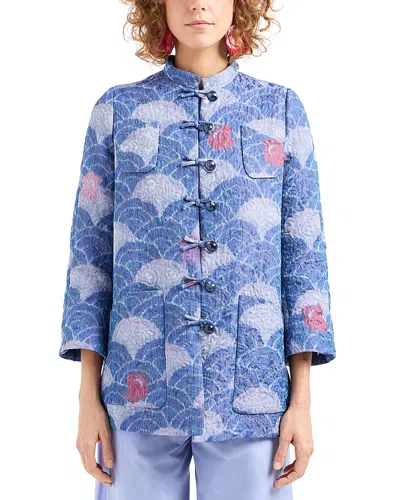 Emporio Armani Floral Jacquard Jacket In Lilac