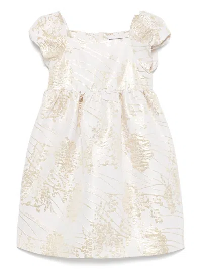 Emporio Armani Kids' Floral-motif Dress In Neutrals