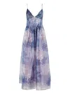 Emporio Armani Printed Chiffon A-line Dress With V-neckline