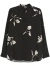 Emporio Armani Floral-print Shirt In Black