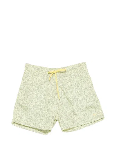 Emporio Armani Floral Swim Shorts In Yellow
