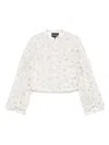Emporio Armani Florwer Embroidered Blouse In White