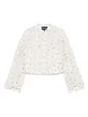 Emporio Armani Florwer Embroidered Blouse In White