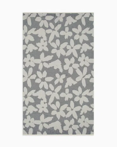Emporio Armani Flower Eagle Pattern Beach Towel In Multi