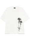 Emporio Armani Flower-embroidered T-shirt In White