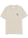 Emporio Armani Flower-print T-shirt In Neutrals