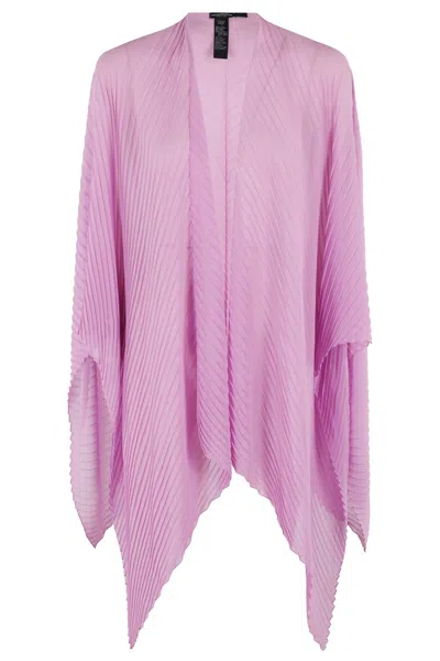 Emporio Armani Plissé Semi-sheer Chiffon Scarf In Pink