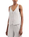 Emporio Armani Fluid Cannette Ribbed Blazer Vest In Flint Grey