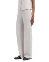 Emporio Armani Fluid Cannette Ribbed Trousers In Flint Grey
