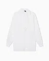 Emporio Armani Fluid Crêpe Blouse With Foulard Collar In White