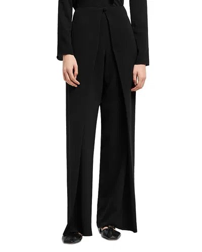 Emporio Armani Fluid Crepe Trousers In Black