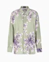 Emporio Armani Floral Print Silk Regular Fit Button Down Shirt In Patterned