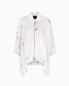 Emporio Armani Fluid Viscose Tunic With All-over Floral Print In White