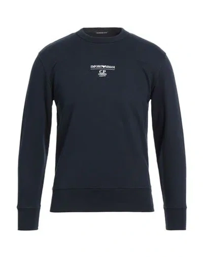 Emporio Armani For C. P. Company Man Sweatshirt Midnight Blue Size Xs Cotton
