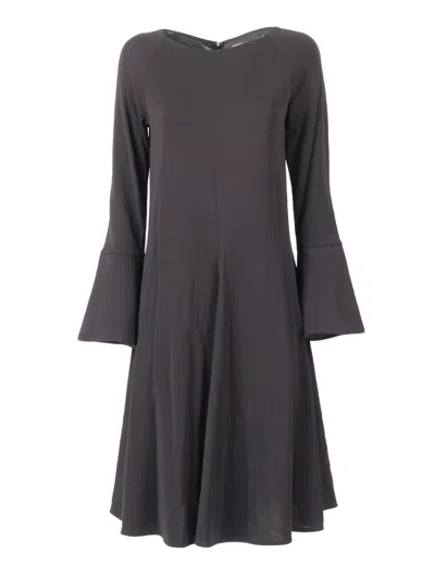 Emporio Armani Form-fitting Black Dress With Minimalist Design In Gray
